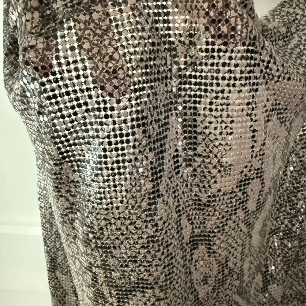 Metallic snakeskin Chainmail Dress perfect for cosplay snake print chain detail